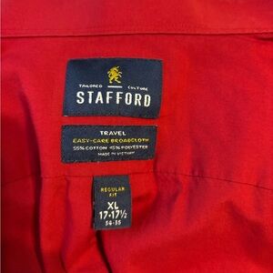 Stafford Red Easy-Care Broadcloth Shirt XL